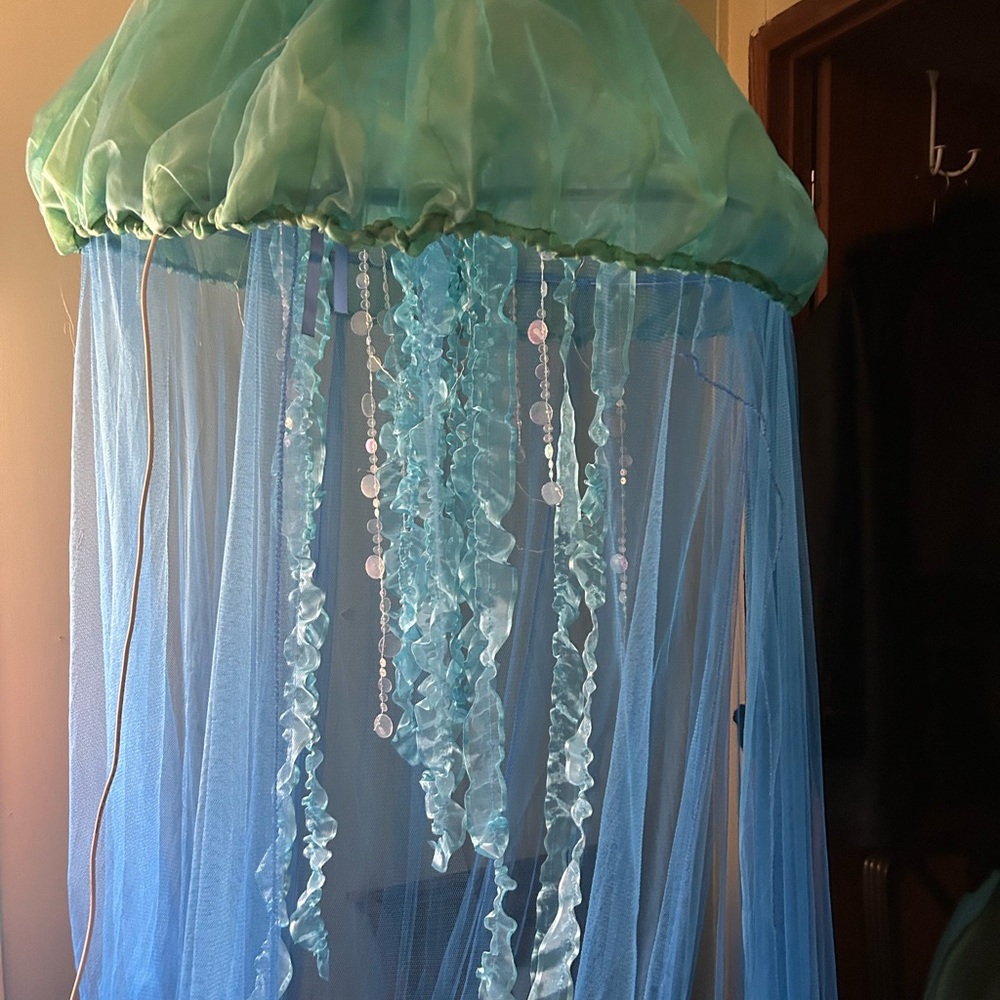 Blue lighted Jellyfish Hanging Decor